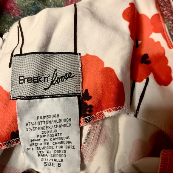 SOLD 💜 Breakin' Loose VTG Y2K White Red Floral Sleeveless Midi Dress - Picture 3 of 6